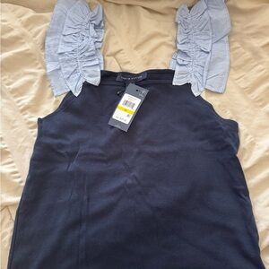 Tommy Hilfiger Navy and Light Blue Tank Top